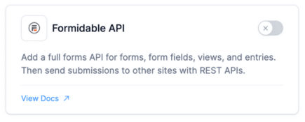 The Formidable API add-on
