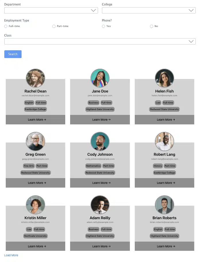 WordPress Searchable Directory Plugin Template - Formidable Forms Web App Builder Example
