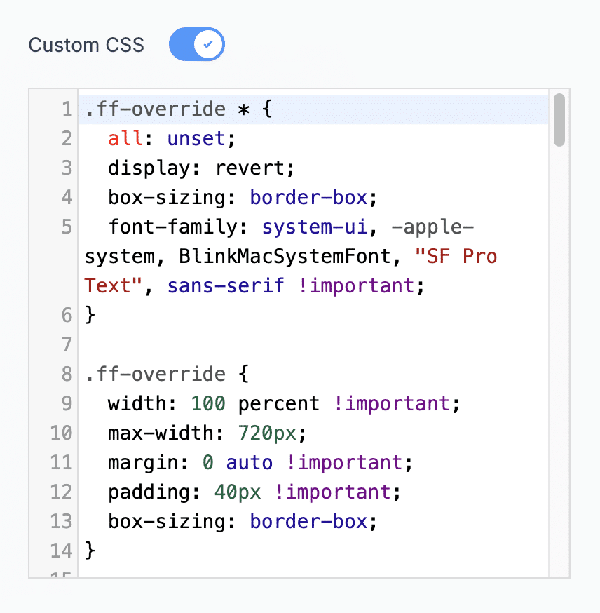 Custom CSS Toggle