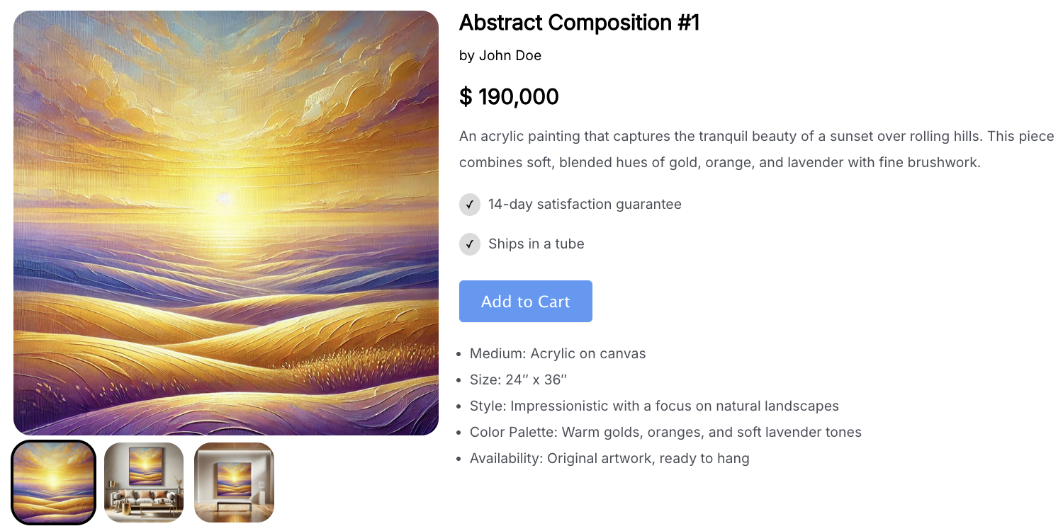 Artist Gallery Template