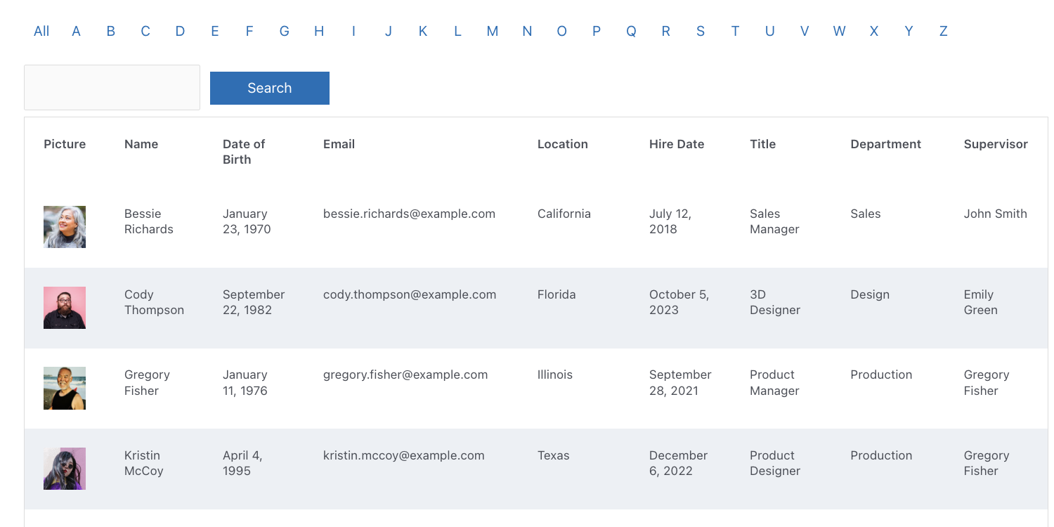 Staff Directory Template