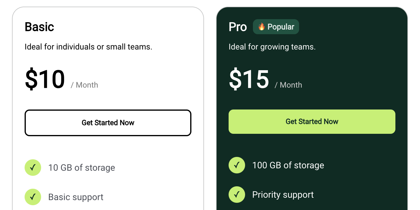 Tiered Pricing Template